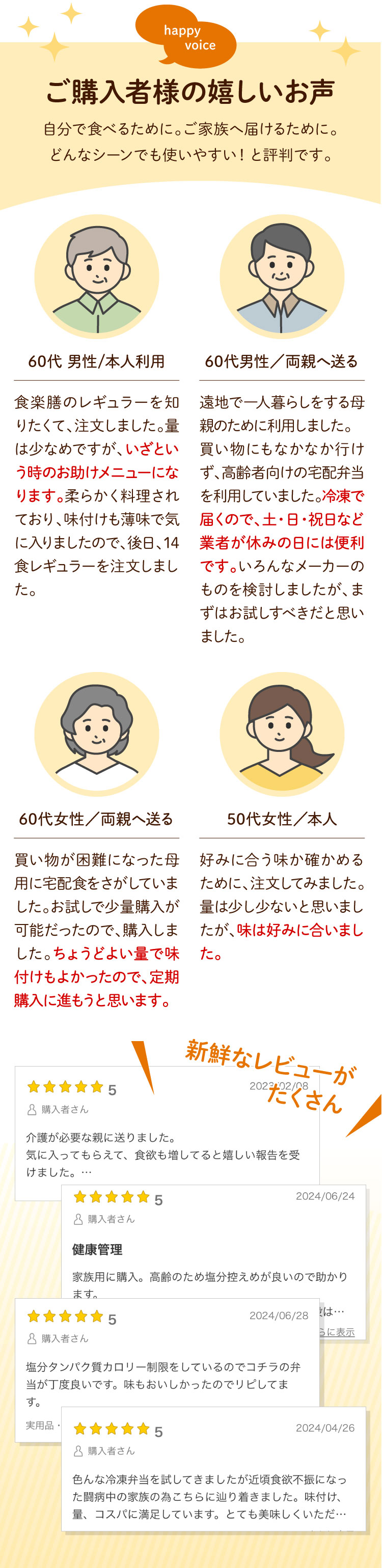 ご購入者様の嬉しいお声